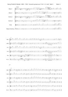 Partition , Adagio, Concerto Grosso en D minor, HWV 316, D minor