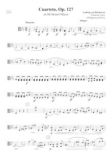 Partition viole de gambe, corde quatuor No.12, Op.127, E♭ major par Ludwig van Beethoven