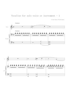 Partition No.1, Vocalises, Vocalises for Solo Voice or Instrument and Piano
