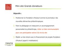 Mini site Grands donateurs