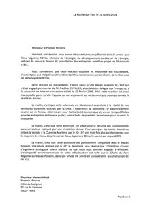 A831 : lettre à Manuel Valls