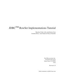 JDBC RowSets Implementation Tutorial