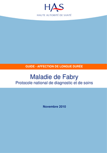 ALD n° 17 - Maladie de Fabry - ALD n° 17 - PNDS sur la maladie de Fabry