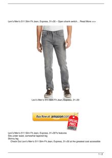 Levi8217s Men8217s 511 Slim Fit Jean Express 3121530 Clothing Review