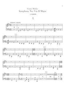Partition harpe 1, 2, Symphony No.9, Mahler, Gustav