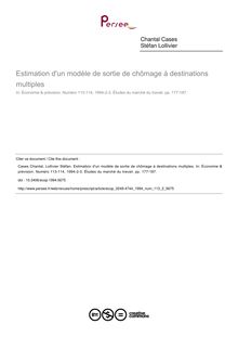Estimation d un modèle de sortie de chômage à destinations multiples - article ; n°2 ; vol.113, pg 177-187