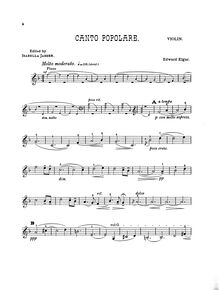 Partition complète et , partie, en pour South, Alassio par Edward Elgar