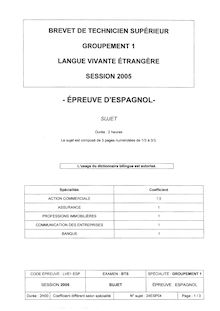 Btsac 2005 examen espagnol lv1