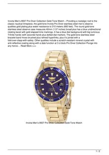 Invicta Men8217s 8937 Pro Diver Collection GoldTone Watch Watch Review