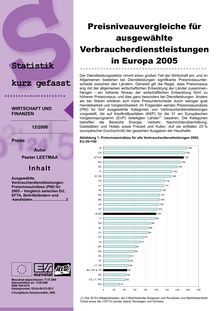 Preisniveauvergleiche für ausgewählte Verbraucherdienstleistungen in Europa 2005