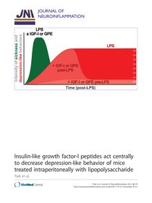 Insulin-like growth factor-I peptides act centrally to decrease depression-like behavior of mice treated intraperitoneally with lipopolysaccharide