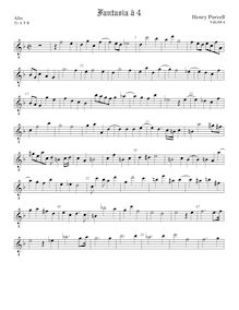 Partition ténor viole de gambe 1, octave aigu clef, Fantazias et en Nomines