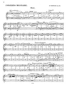 Partition hautbois (2) , partie, Concerto Militaire Op.18, Servais, Adrien-François