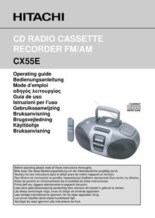 Notice Graveur de CD Radio Cassette Hitachi  CX-55E