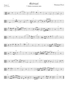 Partition ténor viole de gambe 3, alto clef, Madrigali a cinque voci par Tommaso Pecci