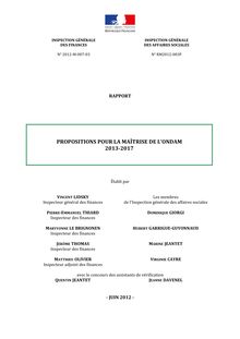Propositions pour la maîtrise de l ONDAM 2013 - 2017