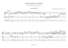 Partition Prelude et Fugue No. 3 en d minor, Three préludes et fugues