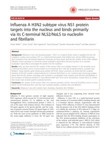 Influenza A H3N2 subtype virus NS1 protein targets into the nucleus and binds primarily via its C-terminal NLS2/NoLS to nucleolin and fibrillarin