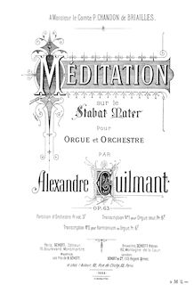 Partition complète, Méditation sur le Stabat Mater pour Orgue et Orchestre