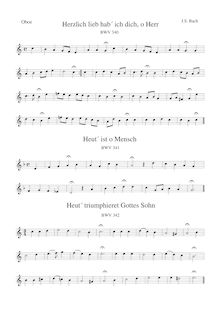 Partition BWV 340-354: parties, choral harmonisations, Vierstimmige Choralgesänge ; Four Part Chorales