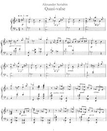 Partition complète, Quasi valse, Op. 47, Scriabin, Aleksandr