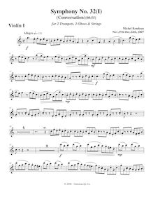 Partition Viloins I, Symphony No.32, C major, Rondeau, Michel