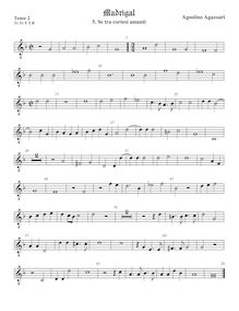 Partition ténor viole de gambe 2, octave aigu clef, Madrigali a 5 voci, Libro 1