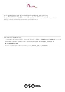 Les perspectives du commerce extérieur Français - article ; n°1 ; vol.106, pg 21-42