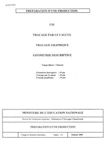 Traçage - géométrie descriptive 2000 BTS Réalisation d ouvrages chaudronnés