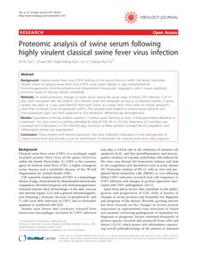Proteomic analysis of swine serum following highly virulent classical swine fever virus infection