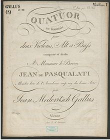 Partition parties complètes, Quatuor en fantaisie, A minor, Mederitsch, Johann Georg Anton