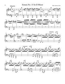 Partition Sonata R.15 en D minor, clavier sonates R.11–20, Soler, Antonio