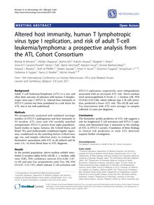 Altered host immunity, human T lymphotropic virus type I replication, and risk of adult T-cell leukemia/lymphoma: a prospective analysis from the ATL Cohort Consortium
