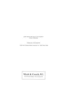 JAVA Audit Report for FY 2004-2005
