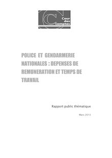 Police et gendarmerie nationales : dépenses de rémunération et temps de travail