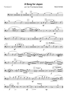 Partition Trombone 3, A Song pour Japan, Verhelst, Steven par Steven Verhelst