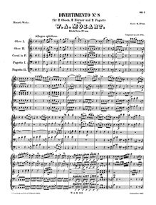 Partition complète, Divertimento, Divertimento No.8, F major, Mozart, Wolfgang Amadeus par Wolfgang Amadeus Mozart