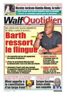 Walf Quotidien N° 9252 - du vendredi 27 janvier 2023