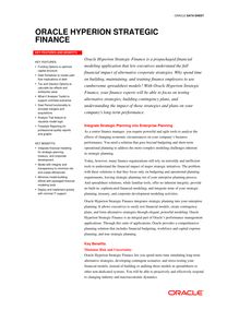 Oracle hyperion strategic finance datasheet