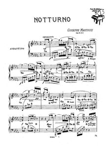 Partition No. , Nocturne en D♭, 4 Piano pièces, Martucci, Giuseppe