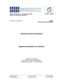 Deuxième Cycle d Evaluation Rapport d Evaluation sur l Estonie