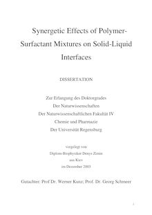 Synergetic effects of polymer-surfactant mixtures on solid-liquid interfaces [Elektronische Ressource] / vorgelegt von Denys Zimin