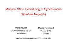 Modular Static Scheduling of Synchronous