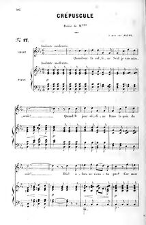 Partition complète (C minor: haut voix et piano), Crépuscule