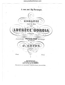 Partition de violon, Romance dans Lucrece Borgia, Artôt, Alexandre Joseph