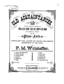 Partition No.10: Swedish Air, Old Acquaintances, 12 Favorite Melodies Arranged as Rondinos in Classical Form