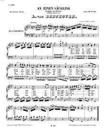 Partition complète, An einen Säugling (To an Infant), A major, Beethoven, Ludwig van par Ludwig van Beethoven