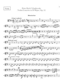 Partition altos, violon Concerto, D major, Tchaikovsky, Pyotr