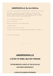 Andersonville - A Story of Rebel Military Prisons