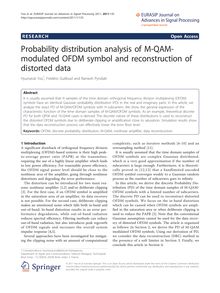 Probability distribution analysis of M-QAM-modulated OFDM symbol and reconstruction of distorted data